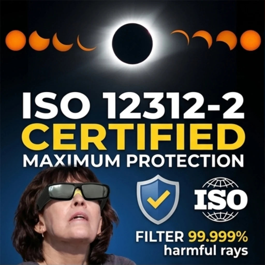 Lunettes d'Éclipse Solaire Certifiées – Protection des Yeux ISO 12312-2