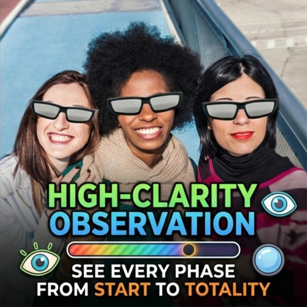 Lunettes d'Éclipse Solaire Certifiées – Protection des Yeux ISO 12312-2