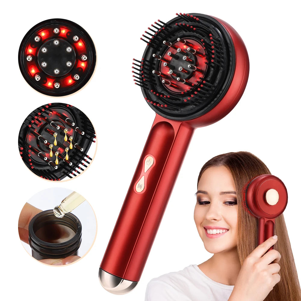 Brosse de Massage Electrique pour le cuir chevelu-EMS & led
