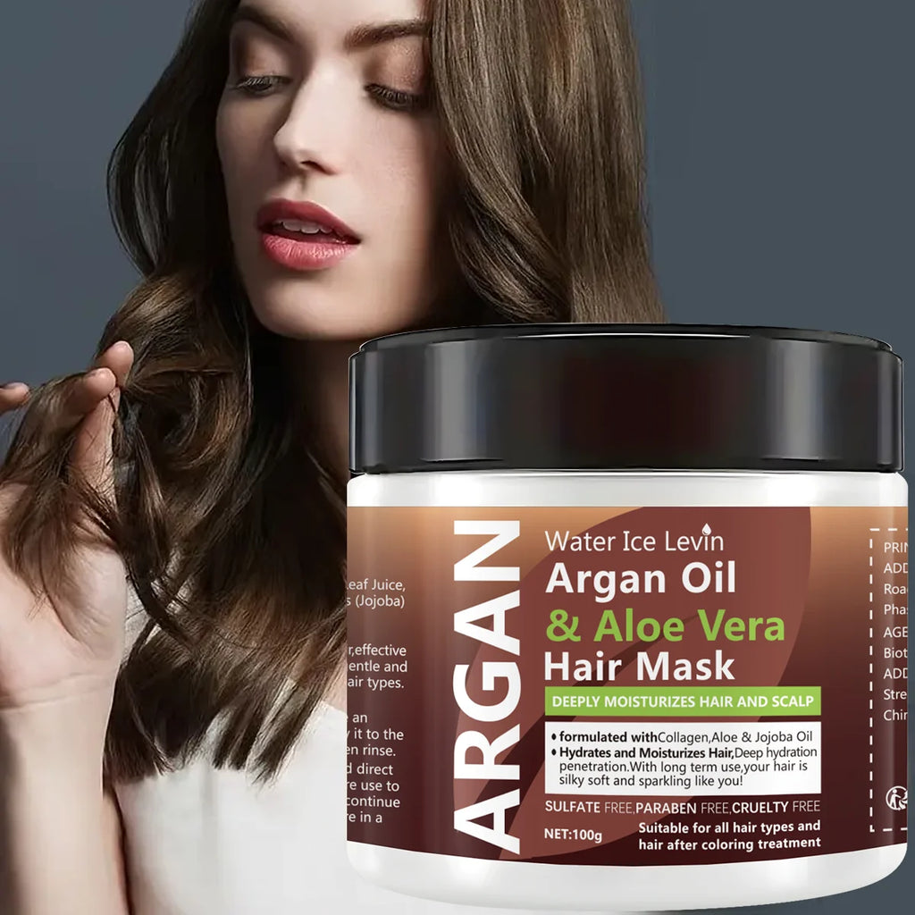 Masque Capillaire à l’Huile d’Argan & Aloe Vera – Nutrition et Hydratation