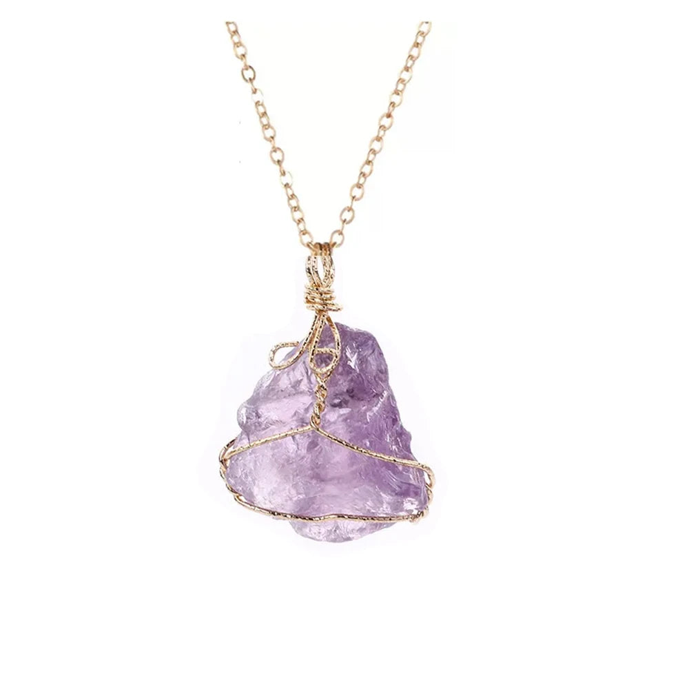 Pendentif en Quartz Naturel SANSHI – Pierre Naturelle Élégante