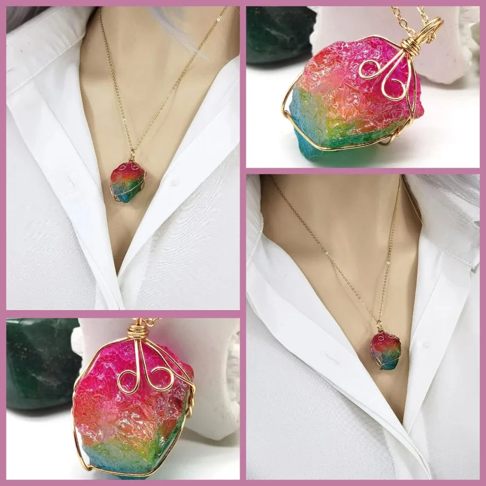 Pendentif en Quartz Naturel SANSHI – Pierre Naturelle Élégante