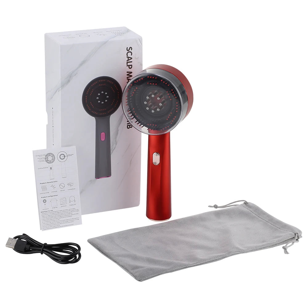 Brosse de Massage Electrique pour le cuir chevelu-EMS & led