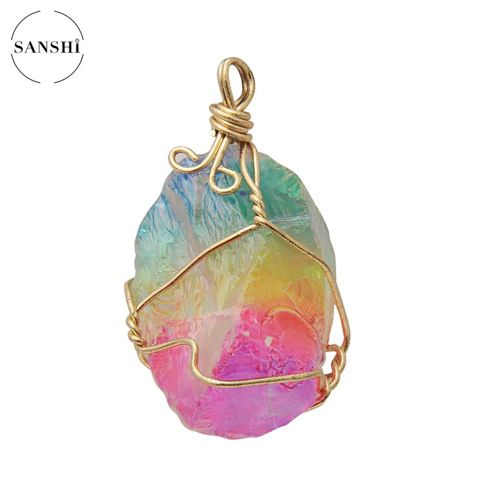 Pendentif en Quartz Naturel SANSHI – Pierre Naturelle Élégante